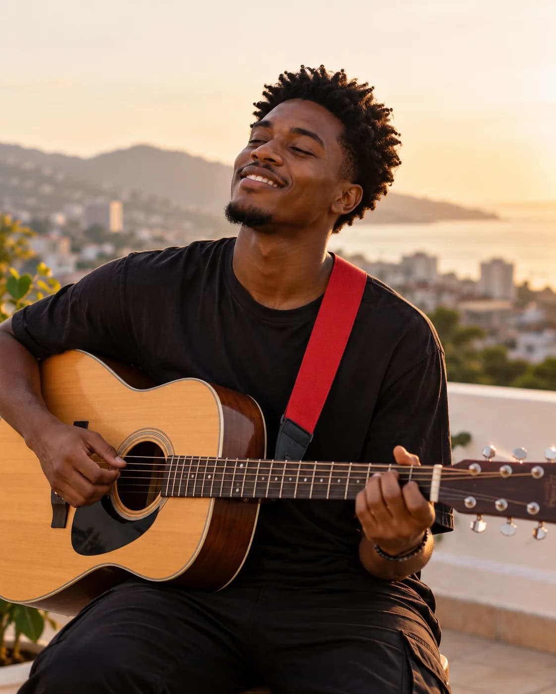 A musician with a guitar